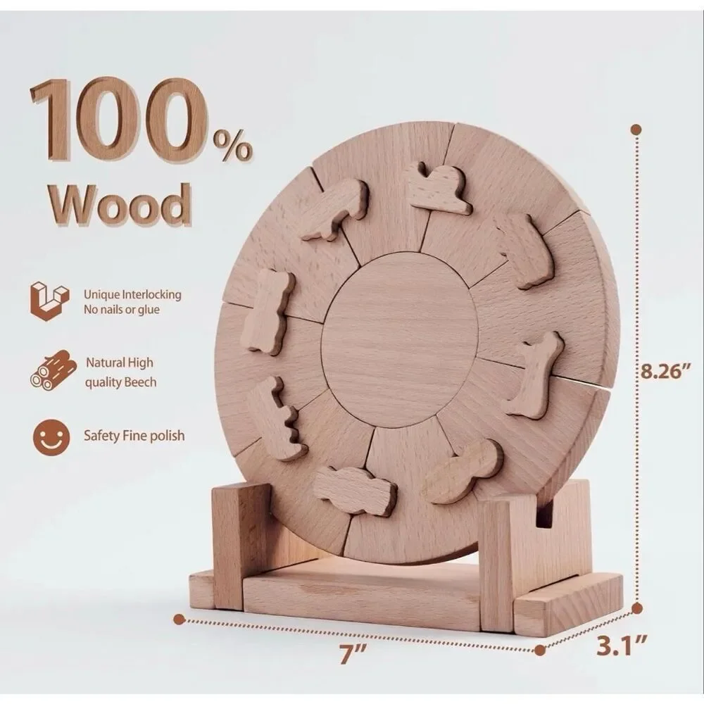NIB! Edyfico Critter Puzzle Disk 3D Wooden Puzzle
